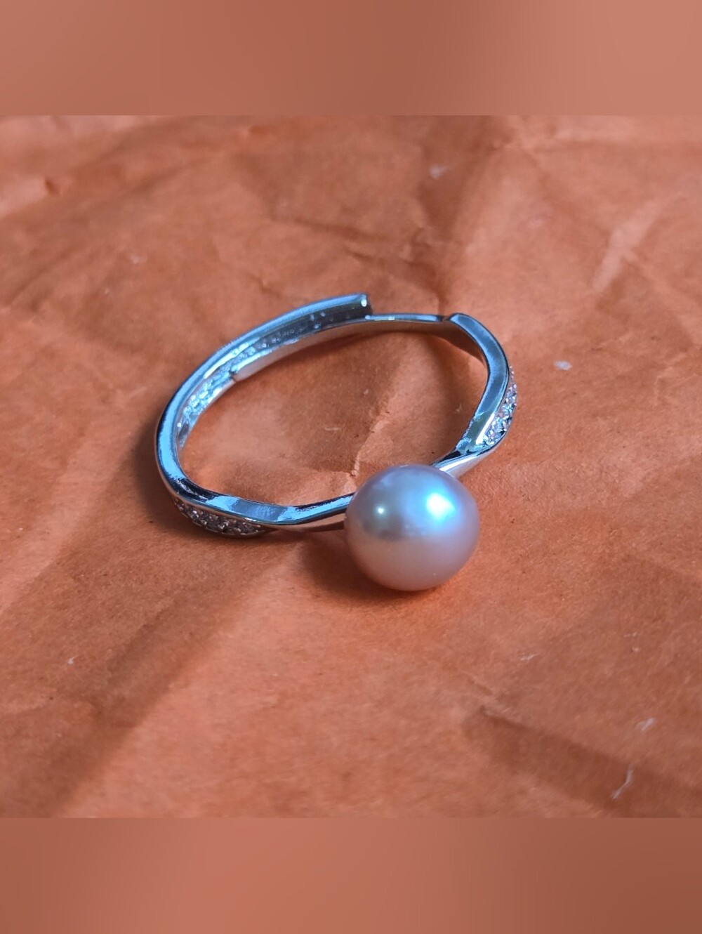 Sterling Silver Pearl Accent Ring - Silver with White Pearl